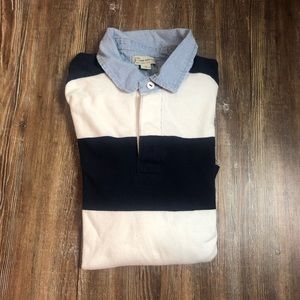 J.Crew Blue/White Striped Rugby Shirt